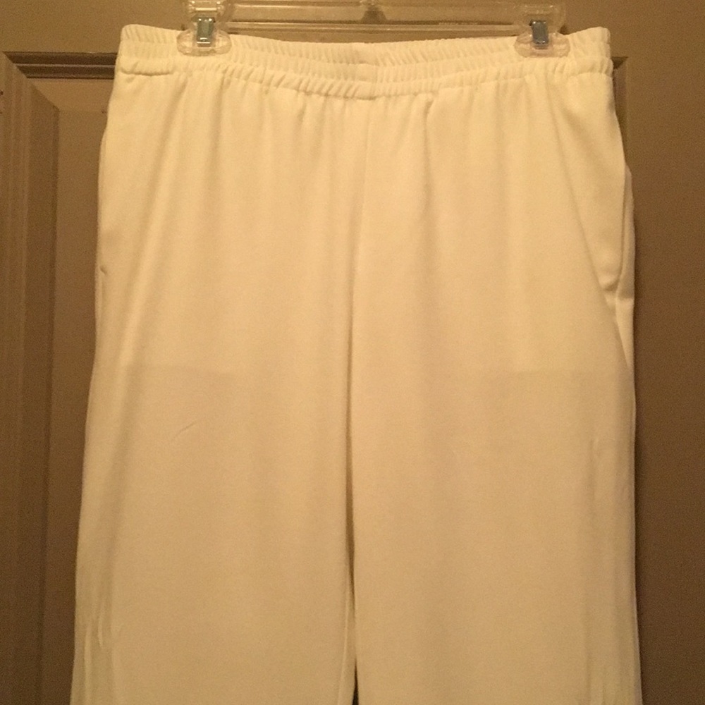 Wide leg off white pants